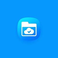 cloud folder icon for apps vector