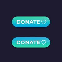 Donate button design, vector elements