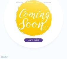 Coming Soon vector banner, website design