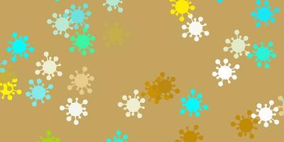 Light blue, yellow vector texture with disease symbols.