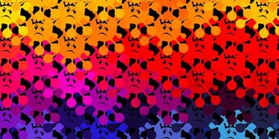 Dark multicolor vector pattern with coronavirus elements.