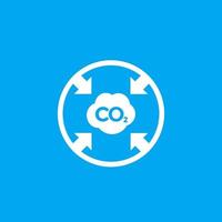 co2, reducing carbon emissions icon vector