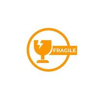 fragile sticker, vector sign