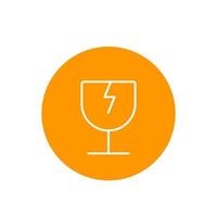 fragile symbol, line icon vector
