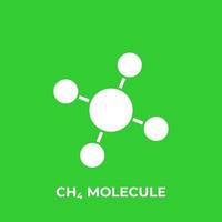 methane molecule, CH4 vector icon