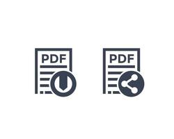 documento pdf, descargue el archivo pdf y comparta iconos vectoriales en blanco vector