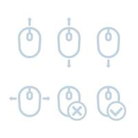 scroll up, down with mouse vector icons set