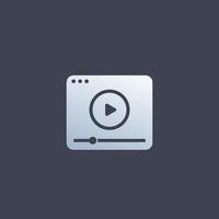 video player vector icon, logo design for apps