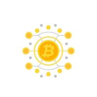 Bitcoin, cryptocurrency vector illustration