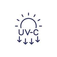 icono de línea de desinfección de luz uv-c vector