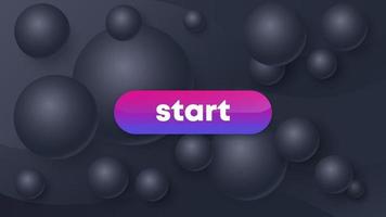 Start game button on abstract dark background vector