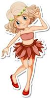 Cute fairy cartoon character sticker vector