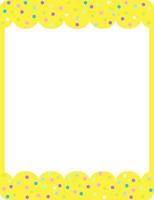 Empty yellow curl frame banner template vector