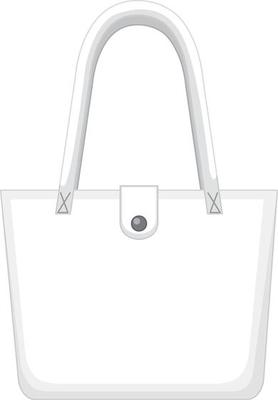 Front of basic white handbag isolated