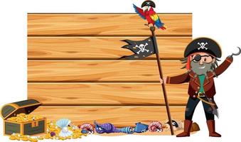 A pirate man with an empty banner isolated on white background vector