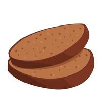 dibujos animados ilustración vectorial objeto aislado harina deliciosa comida panadería pan tostadas integrales oscuras vector