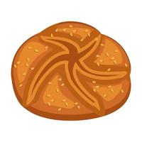 Cartoon vector illustration isolated object delicious flour food bakery bread whole grain