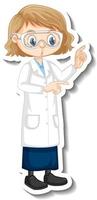 Scientist girl cartoon character in standing pose vector