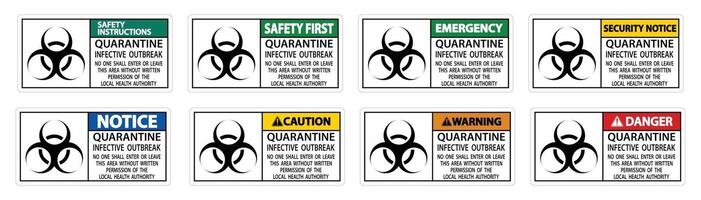 Quarantine Infective Outbreak Sign Isolate on transparent Background,Vector Illustration vector