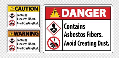 Label Contains Asbestos Fibers,Avoid Creating Dust vector