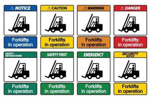 forklifts in operation Symbol Sign Isolate on transparent Background,Vector Illustration vector