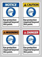 Eye Protection Required Beyond This Point On White Background vector