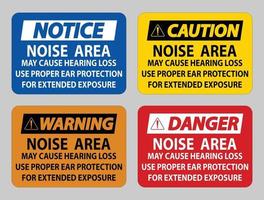 Noise Area May Cause Hearing Loss, Use Proper Ear Protection For Extended Exposure vector