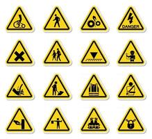 Warning Hazard Symbols labels Sign Isolate on White Background,Vector Illustration vector