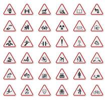 Advertencias símbolos de peligro etiquetas firman aislar sobre fondo blanco, ilustración vectorial vector