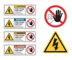 Caution High Voltage Keep Out Sign Isolate On White Background,Vector Illustration EPS.10 vector