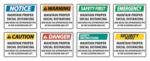 Maintain Proper Social Distancing Sign Isolate On White Background,Vector Illustration EPS.10 vector