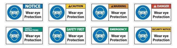 Wear eye protection on white background vector