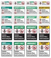 Label Contains Asbestos Fibers,Avoid Creating Dust vector