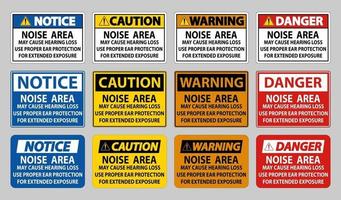 Noise Area May Cause Hearing Loss, Use Proper Ear Protection For Extended Exposure vector