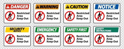 Restricted Area Keep Out Symbol Sign Isolate on transparent Background,Vector Illustration vector