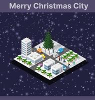 Christmas winter city graphic conceptual holiday vector