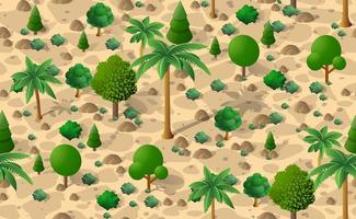 Forest desert pattern seamless background trees desert isometric repeating nature landscape vector