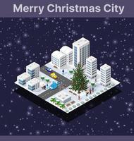 Christmas winter city graphic conceptual holiday vector