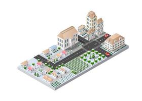 Landscape snow covered the isometric city vector