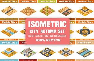 Isometric set of blocks module of areas of the autumn vector