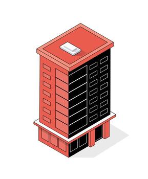 Isometric 3d module block district part vector