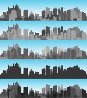 Banner city landscape of silhouettes vector