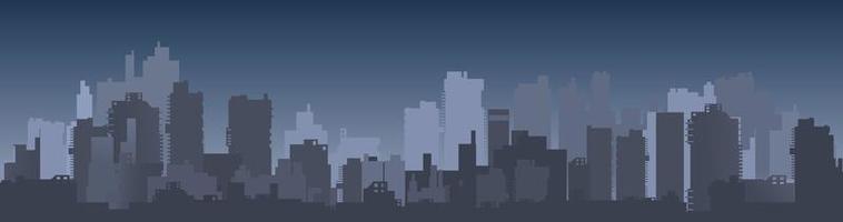 Banner city landscape of silhouettes vector