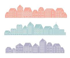 Banner city landscape of silhouettes vector