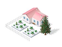 Christmas winter city graphic conceptual holiday vector