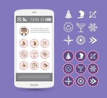 Phone stories social icons story of web vector