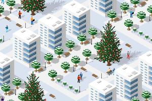 invierno, árbol de navidad, seamless, plano de fondo vector