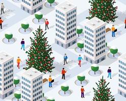 invierno, árbol de navidad, seamless, plano de fondo vector