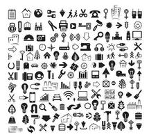 A set of internet silhouette icons with different vector