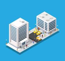 Isometric city with roads with streets vector